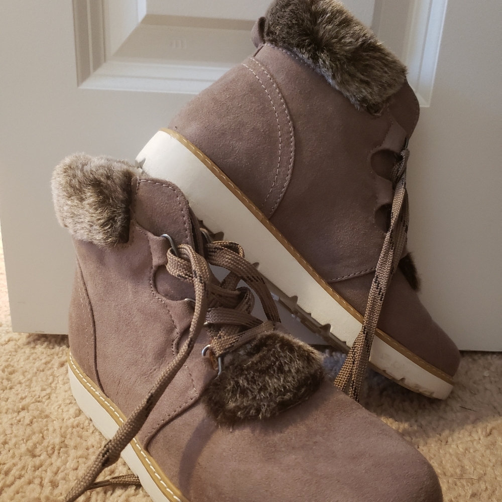 Womens fur booties